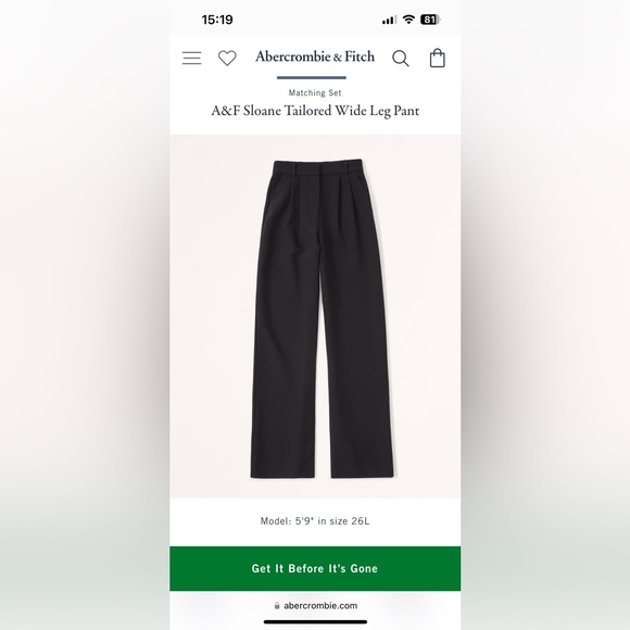 beige A&F tailored trouser - Picture 1 of 6